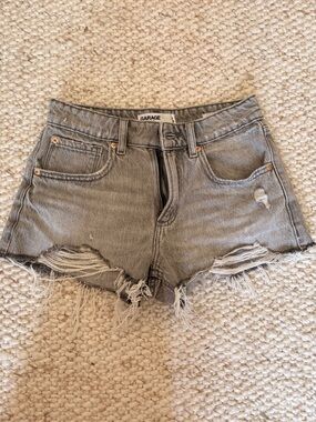 Garage Women's Distressed Gray Denim Festival Shorts